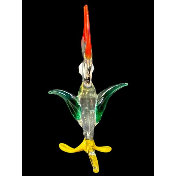Art Glass Murano Style 3.5” Hand Blown Parrot Bird Vintage - Picture 4 of 4